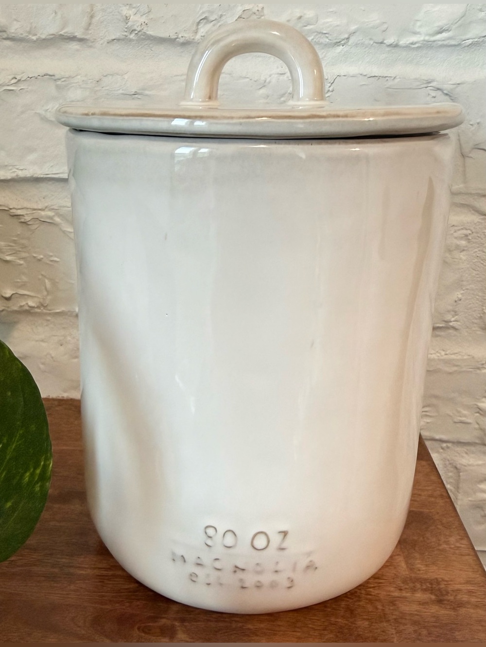 Magnolia Home Mia Ceramic Canister Small 80 Oz Cream
